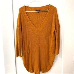 Mustard 2/4 sleeve V-Neck Sweater